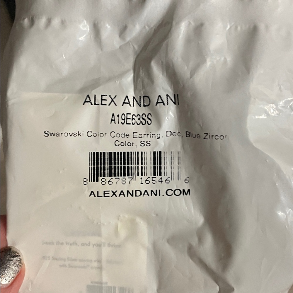 Alex and Ani Aqua Blue Earrings (truth) - Picture 4 of 4